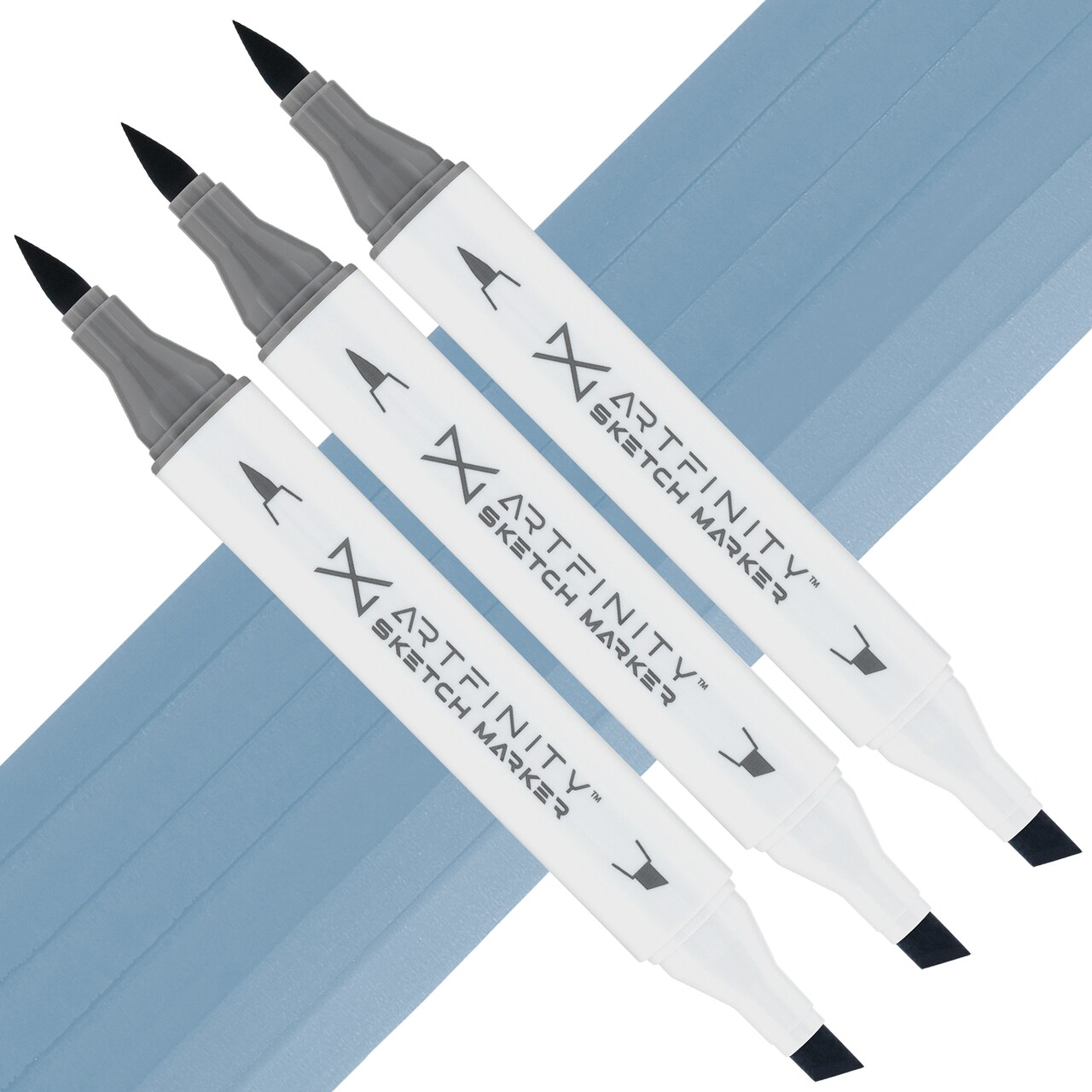 Artfinity Sketch Marker Sets - Set of 3 - Grayish Blue B8-5, Vibrant, Professional, Dye-Based Alcohol Markers for Artists, Drawing, Travel, & More